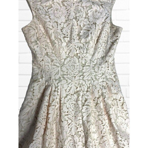 Vince Camuto Womens Dress Pink Size 4 Fit and Flare‎ Sleeveless Workwear Lace - Picture 4 of 11